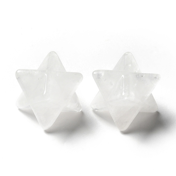 

PandaHall Natural Quartz Crystal Beads, No Hole/Undrilled, Merkaba Star, 14.5~15x14.5~15x14.5~15mm Quartz Crystal Star