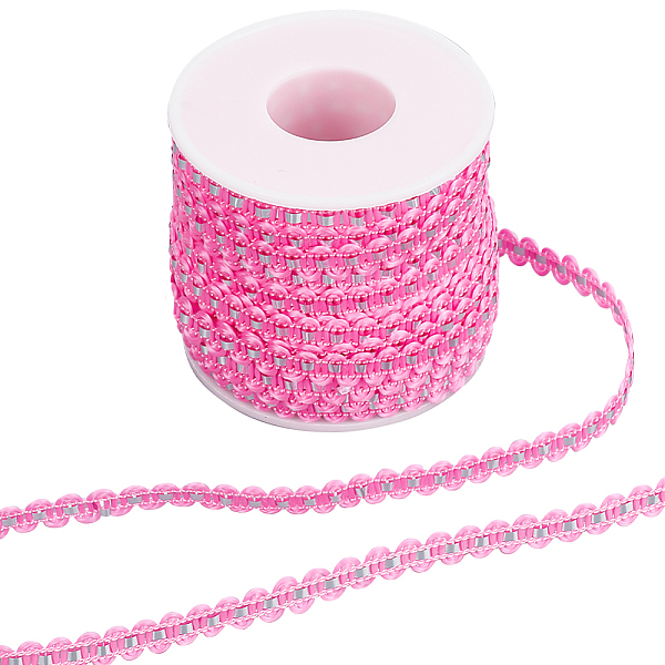 

PandaHall Gorgecraft 25M Metallic Yarn Lace Ribbons, Jacquard Ribbon, Garment Accessories, Pearl Pink, 1/4 inch(8mm) Polyester