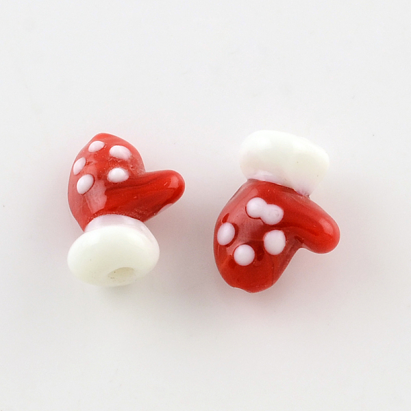 

PandaHall Handmade Lampwork Beads, Glove for Christmas, Red, 18~19x14x9~10mm, Hole: 1mm Lampwork Clothes Red