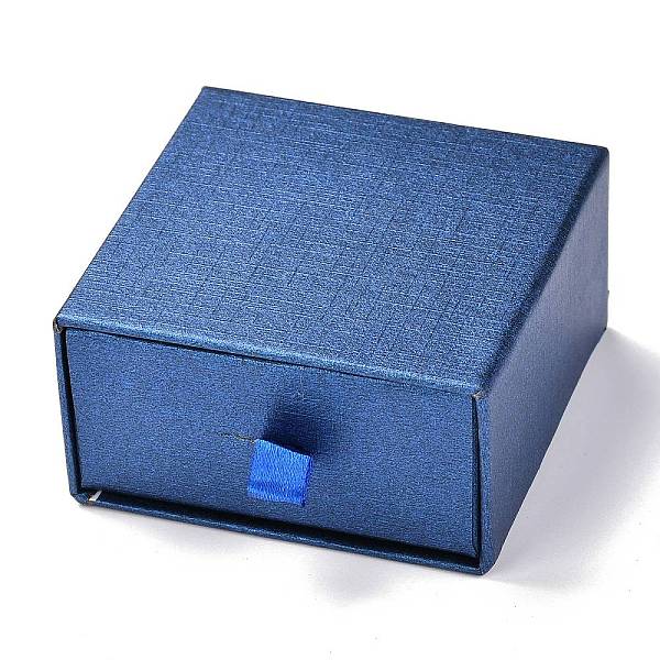 

PandaHall Square Paper Drawer Box, with Black Sponge & Polyester Rope, for Bracelet and Rings, Dark Blue, 7.5x7.7x4cm Paper Square