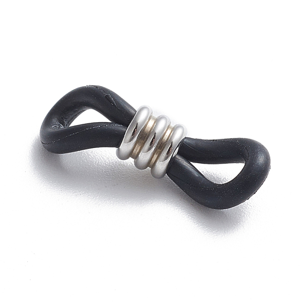 

PandaHall Eyeglass Holders, Glasses Rubber Loop Ends, with 302 Stainless Steel Findings, Long-Lasting Plated, Stainless Steel Color..., Black