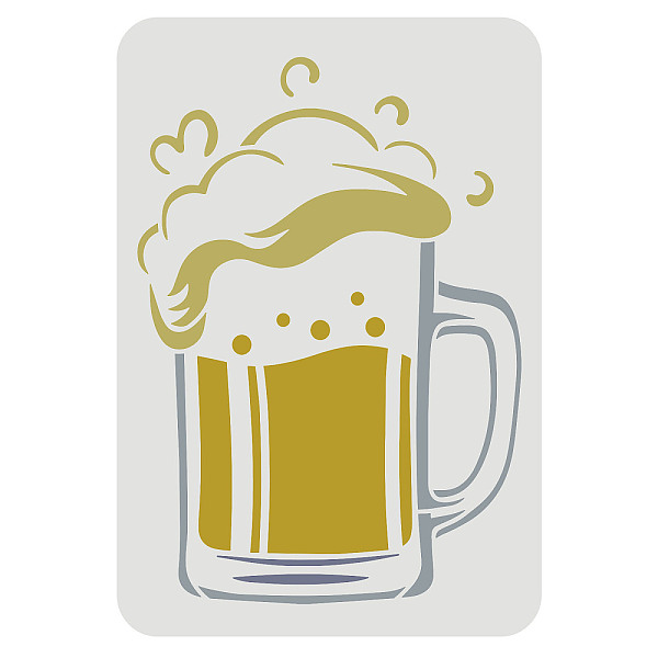 PandaHall FINGERINSPIRE Beer Mug Stencil 29.7x21cm Reusable Cup of Beer Drawing Stencil Beer Sign Stencil for Bar or Kitchen Beer Festival...