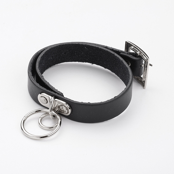 

PandaHall Punk Rock Style Cowhide Leather Choker Necklaces, with Iron Clasps, Black, 15.9 inch(40.5cm) Leather Black