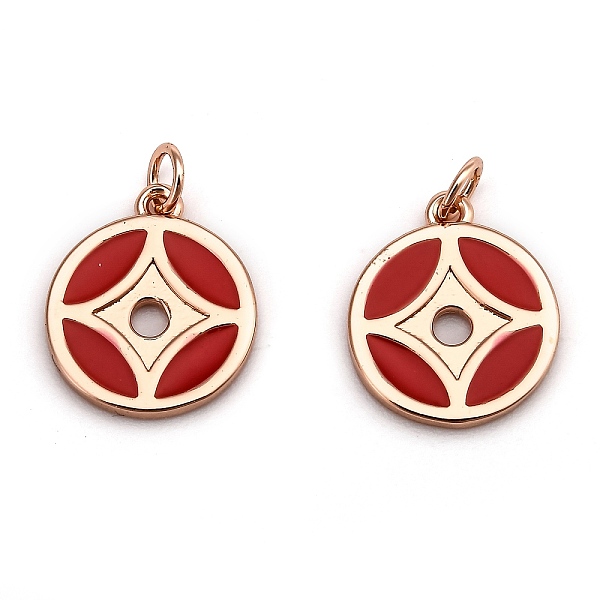 

PandaHall Brass Enamel Charms, Long-Lasting Plated, with Jump Ring, Copper Coin Shape, Red, Rose Gold, 13x11x1.2mm, Hole: 2.7mm Brass+Enamel...