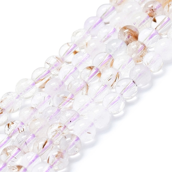 

PandaHall Natural Rutilated Quartz Beads Strands, Round, 6~7mm, Hole: 0.6mm, about 62~64pcs/strand, 14.96''~15.35''(38~39cm) Rutilated...