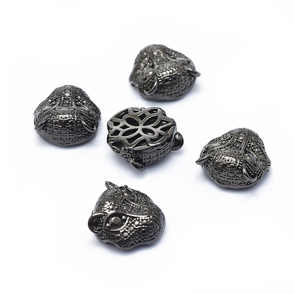 

PandaHall Rack Plating Brass Beads, Long-Lasting Plated, Hollow, Leopard, Gunmetal, 11x11x5mm, Hole: 1.4mm Brass Leopard
