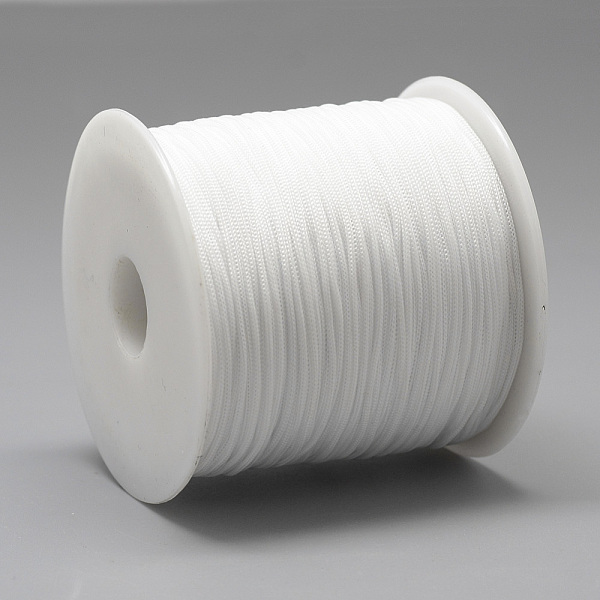 

PandaHall Polyester Cords, White, 0.8mm, about 131.23~142.16 yards(120~130m)/roll Polyester White