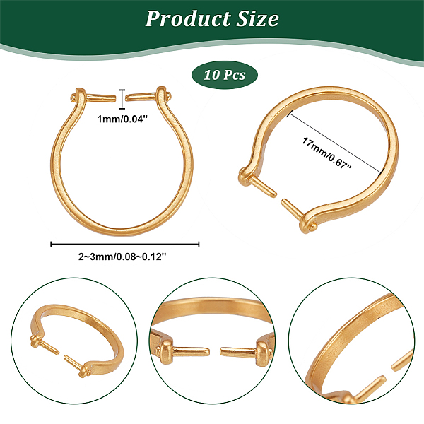 

PandaHall ARRICRAFT 10Pcs Adjustable Brass Finger Rings Components, Flat Round, Matte Gold Color, US Size 6 1/2(16.9mm) Brass