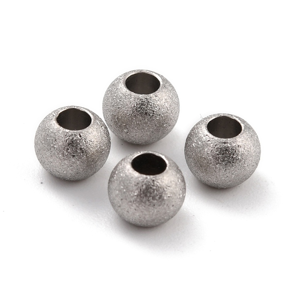 

PandaHall 201 Stainless Steel Beads, Round, Stainless Steel Color, 6x4.5mm, Hole: 2.5mm 201 Stainless Steel Round