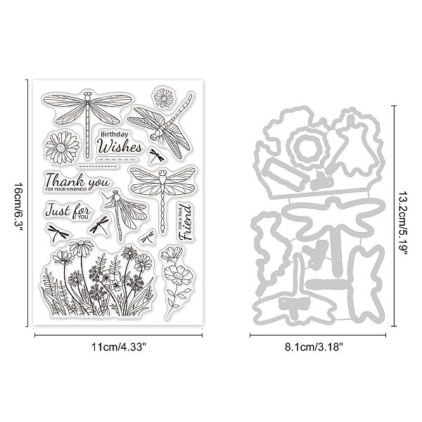 

PandaHall Globleland Carbon Steel Cutting Dies Stencils, with PVC Plastic Stamps, for DIY Scrapbooking/Photo Album, Decorative Embossing DIY...