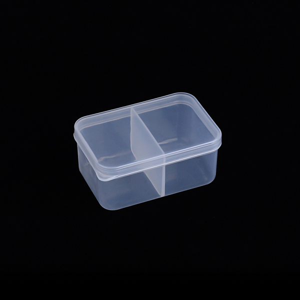 

PandaHall Polypropylene(PP) Bead Storage Container, 2 Compartment Organizer Boxes, with Lid, Rectangle, Clear, 8.7x5.8x4cm, compartment...