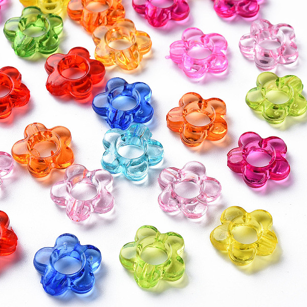 

PandaHall Transparent Acrylic Bead Frames, Flower, Mixed Color, 13x13x4mm, Hole: 2.5mm, Inner Measure: 5mm, about 1500pcs/500g Acrylic..., Multicolor