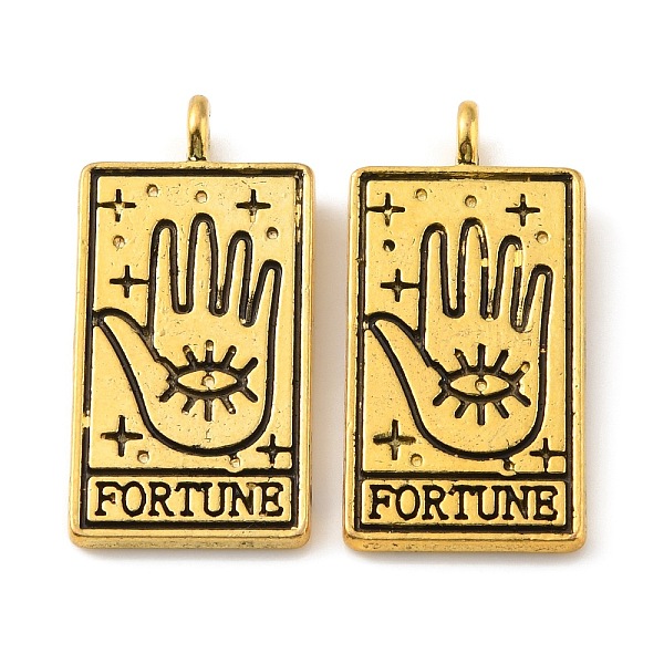

PandaHall Tibetan Style Alloy Pendants, Rectangle with Tarot Pattern, Palm, 26x13x2mm, Hole: 2mm Alloy Palm