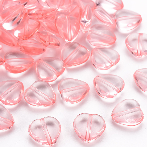 

PandaHall Transparent Acrylic Beads, Heart, Pink, 13.5x13.5x5.5mm, Hole: 1.5mm, about 775pcs/500g Acrylic Heart Pink