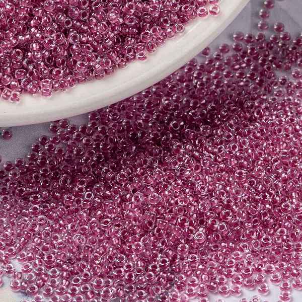 

PandaHall MIYUKI Round Rocailles Beads, Japanese Seed Beads, 15/0, (RR1524) Sparkling Peony Pink Lined Crystal, 1.5mm, Hole: 0.7mm, about...