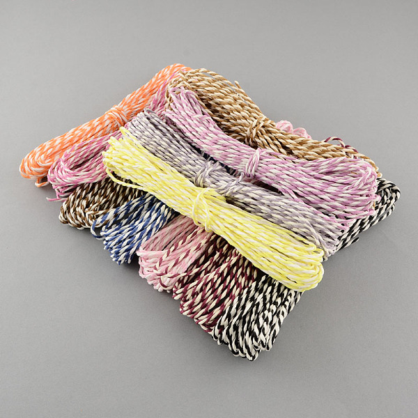 

PandaHall Mixed Color Twisted Paper Cord, For Paper Craft, Mixed Color, 2mm, about 7.65 yards(7m)/roll, 24rolls/bag Paper Multicolor