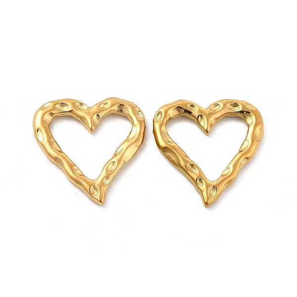 

PandaHall Ion Plating(IP) 304 Stainless Steel Linking Ring, Hammered, Heart, Real 18K Gold Plated, 19x18.5x2mm, Inner Diameter: 12.5x14mm...