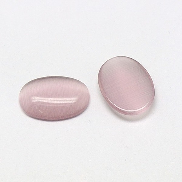 

PandaHall Cat Eye Cabochons, Oval, Thistle, 18x13x2.5~3.5mm Glass Oval Purple