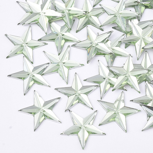 

PandaHall Plastic Cabochons, Star, Dark Sea Green, 13x14x1.5mm, about 2000pcs/bag Plastic Star Green