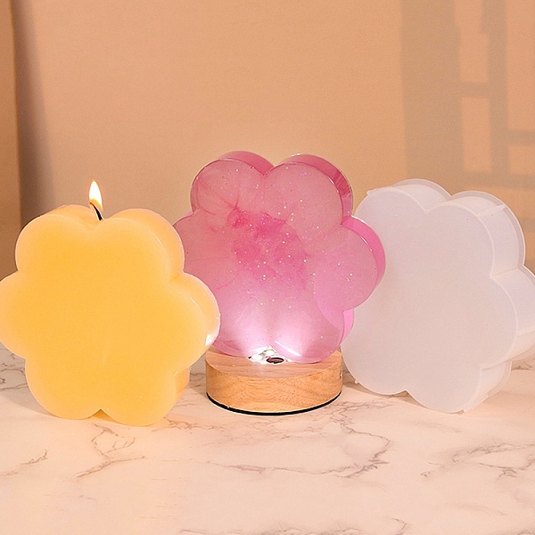

PandaHall DIY Silicone Candle Molds, for Scented Candle Making, Flower, 13.8x12.3x1.6cm Silicone Flower