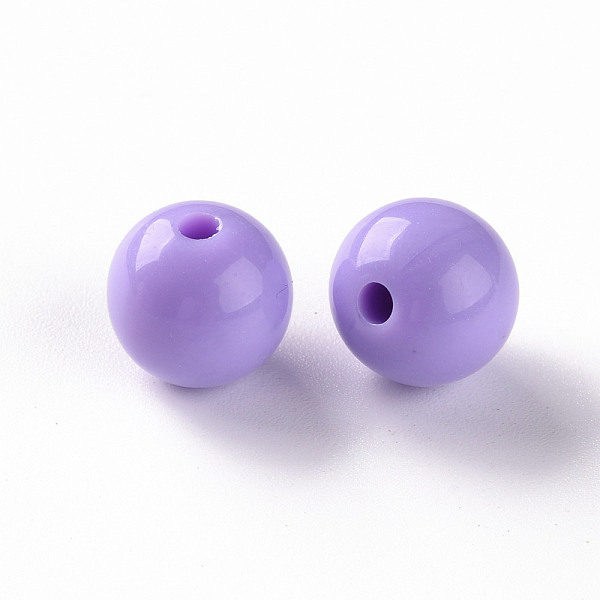 

PandaHall Opaque Acrylic Beads, Round, Lilac, 12x11mm, Hole: 1.8mm, about 566pcs/500g Acrylic Round Purple