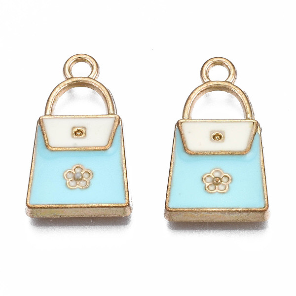 

PandaHall Rack Plating Alloy Enamel Pendants, Cadmium Free & Nickel Free & Lead Free, Bag, Dark Turquoise, 20.5x12x2.5mm, Hole: 2mm...