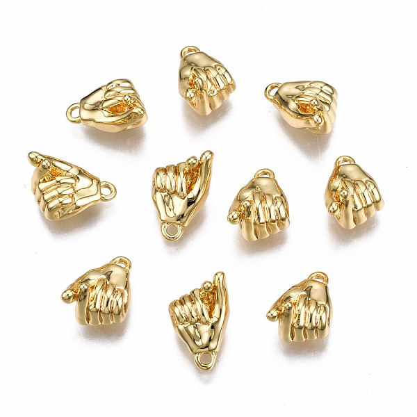 

PandaHall Brass Charms, Nickel Free, Plam, Gesture Language, for Finger Heart, Real 18K Gold Plated, 11x6.5x6mm, Hole: 1mm Brass Palm