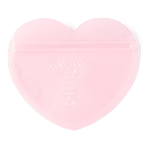

PandaHall PET Plastic Zip Lock Bag, Candy, Cookies Storage Bags, Self Seal Bag, Top Seal, Candy, Heart Shape, Pink, 11x12.7x0.2cm...