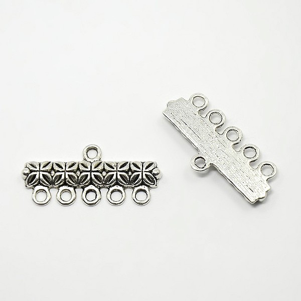 

PandaHall Tibetan Style Alloy Chandelier Component Links, Rectangle, Antique Silver, 11.5x25x2mm, Hole: 2mm Alloy Rectangle