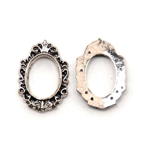 

PandaHall Alloy Nail Alloy Photo Frame Design, 3D Retro Hollow Nail Art Decoration Patch, Oval, Antique Silver, 14.5x9.5x1.5mm Alloy Oval
