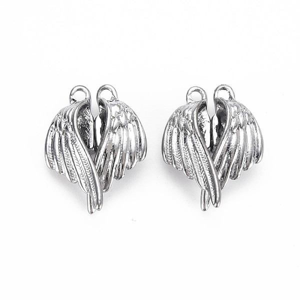 

PandaHall Alloy Magnetic Clasps, Rack Plating, Cadmium Free & Nickel Free & Lead Free, Wing, Platinum, 26x19x6.5mm, Hole: 1.8mm Alloy Wing