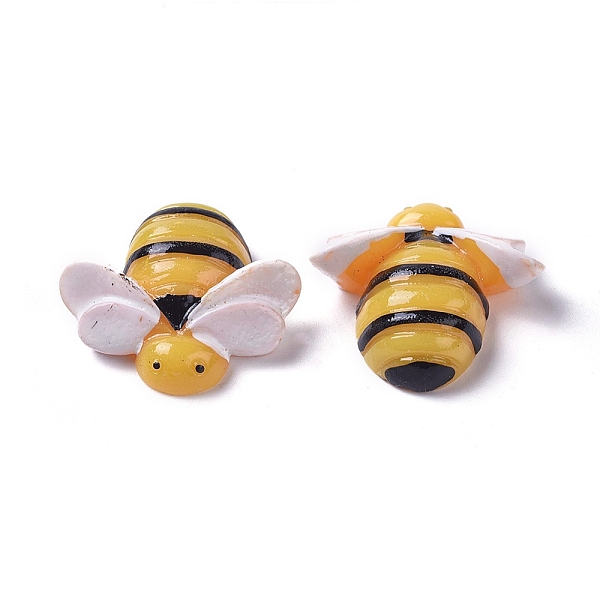 

PandaHall Flatback Resin Cabochons, Bees, for Scrapbooking Embellishments Craft Jewelry Making, Yellow, 25.2x26.1x9.1mm Resin Bees Yellow