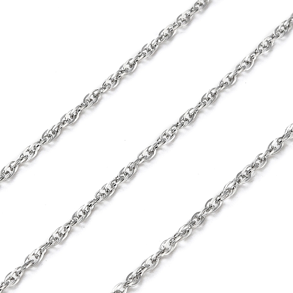 

PandaHall 304 Stainless Steel Rope Chain, Unwelded, with Spool, Stainless Steel Color, 2.2x1.5x0.2mm, about 328.08 Feet(100m)/Roll 304...