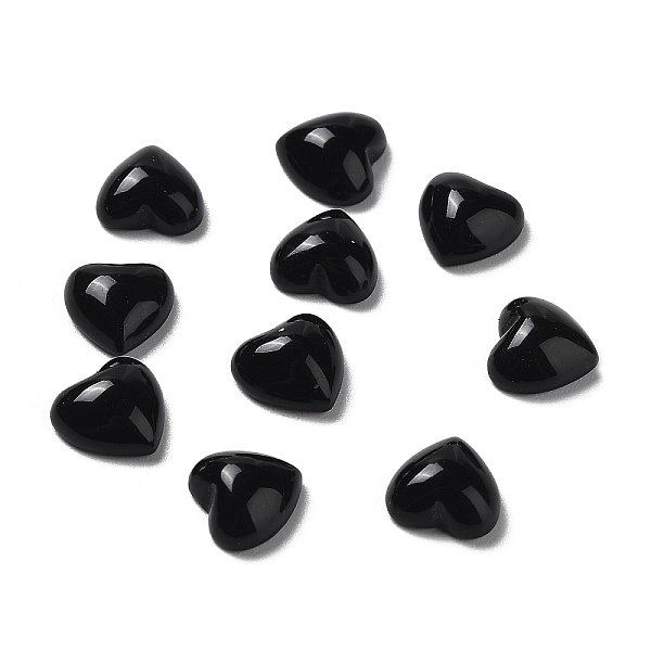 

PandaHall Natural Black Onyx Cabochons, Heart, Dyed & Heated, 7x7x3mm Black Onyx Heart