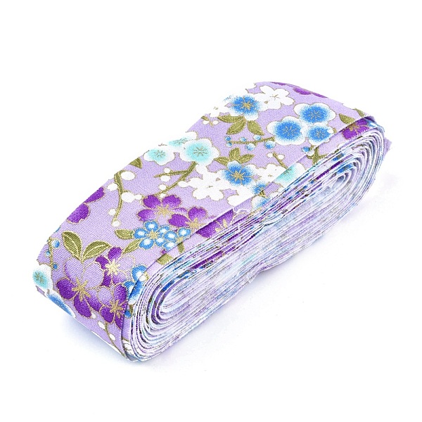 

PandaHall Japanese Kimono Style Floral Cotton Ribbon, Single Printed, for DIY Hair Bow, Headwear, Handmade Trim, Lilac, 1-1/2 inch(40mm)..., Purple