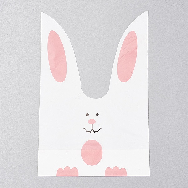 

PandaHall Kawaii Bunny Plastic Bags, Rabbit Head, Pink, 22x13cm, about 49~50pcs/bag Plastic Other Animal Pink