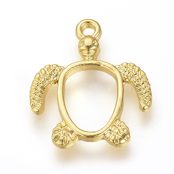 

PandaHall Alloy Open Back Bezel Pendants, For DIY UV Resin, Epoxy Resin, Pressed Flower Jewelry, Turtle, Golden, 21.5x18.5x2.5mm, Hole: 2mm...