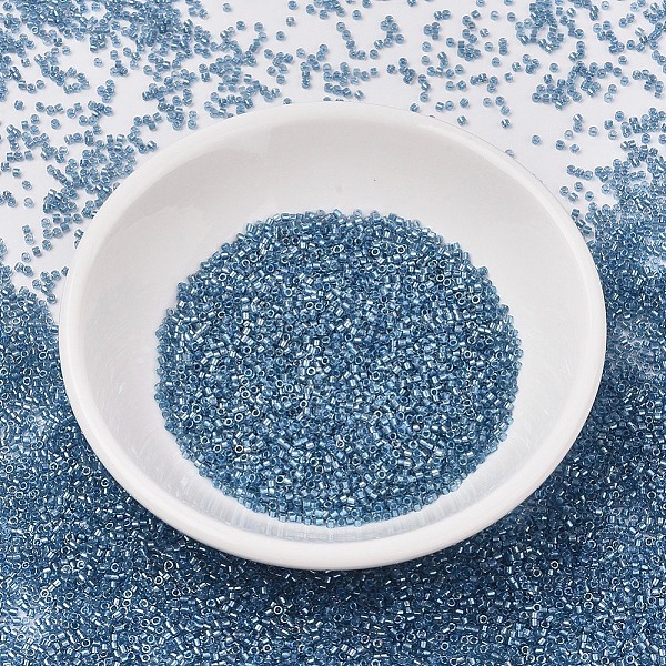 

PandaHall MIYUKI Delica Beads, Cylinder, Japanese Seed Beads, 11/0, (DB1762) Sparkling Sky Blue Lined Crystal AB, 1.3x1.6mm, Hole: 0.8mm...