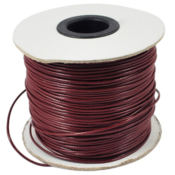

PandaHall Korean Waxed Polyester Cord, Bead Cord, Dark Red, 1.2mm, about 185yards/roll Waxed Polyester Cord Round Red