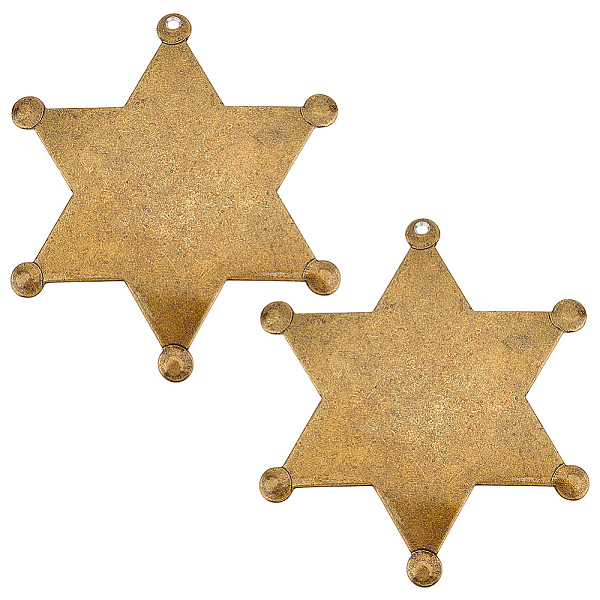 

PandaHall BENECREAT 2Pcs Blank Star Iron Brooch Findings, Brooch Base Settings, Antique Bronze, 67x58.5x1mm, Hole: 1.8mm Iron