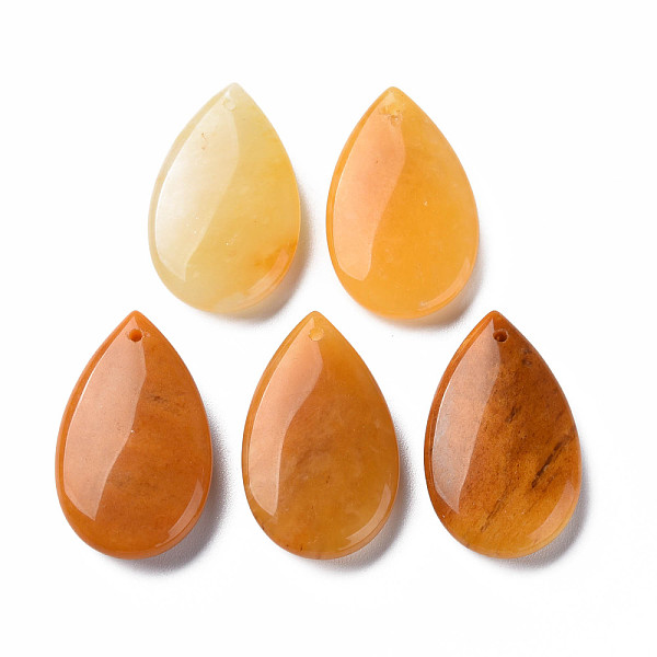 

PandaHall Natural Yellow Jade Pendants, Teardrop, 30x18x6mm, Hole: 1mm Yellow Jade Teardrop