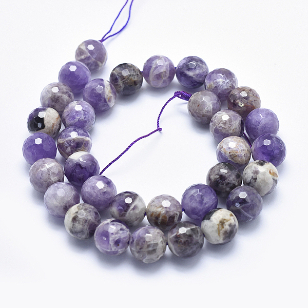 

PandaHall Natural Amethyst Beads Strands, Faceted, Round, 12mm, Hole: 1.2mm, about 32pcs/strand, 15.7 inch Amethyst Round
