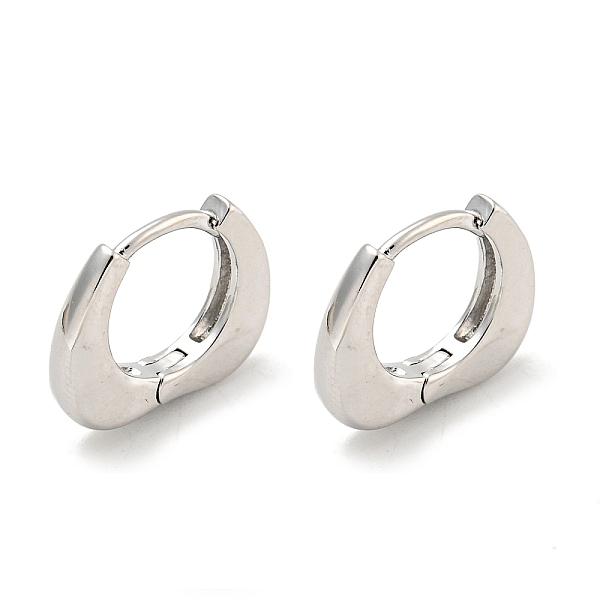 

PandaHall Brass Hoop Earrings, Real Platinum Plated, 13x2.5mm Brass Bag