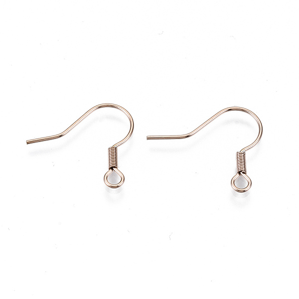 

PandaHall 304 Stainless Steel Earring Hooks, Ear Wire, with Horizontal Loop, Cadmium Free & Nickel Free & Lead Free, Rose Gold, 17~19x19mm...