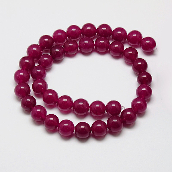 

PandaHall Natural Malaysia Jade Bead Strands, Round Dyed Beads, Medium Violet Red, 8mm, Hole: 1mm, about 48pcs/strand, 15 inch Malaysia Jade...