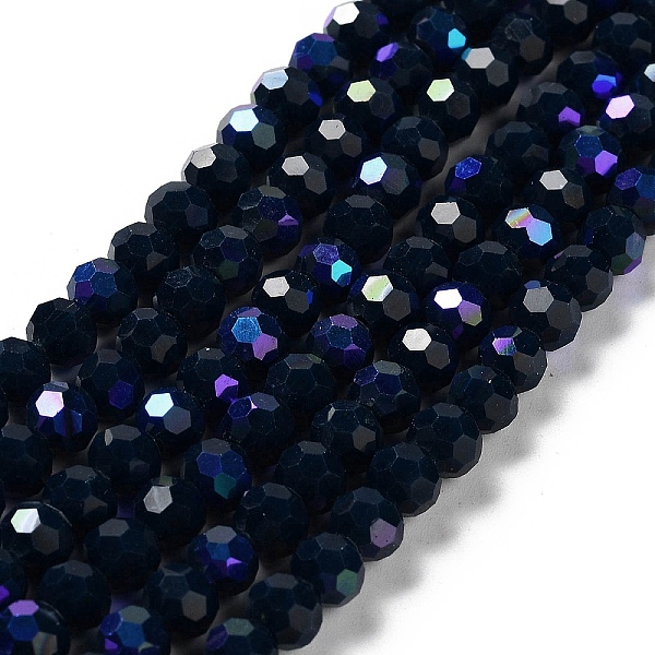 

PandaHall Opaque Glass Beads Strands, Faceted, Round, Midnight Blue, 6x5.5mm, Hole: 0.9mm, about 94~97pcs/strand, 21.06~21.18''(53.5~53.8cm)...
