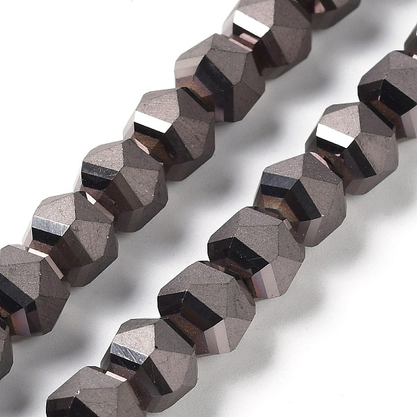 

PandaHall Electroplate Glass Beads Strands, Faceted, Lantern, Gunmetal Plated, 7x7.8x7.5mm, Hole: 1.5mm, about 72pcs/strand, 20.79''(52.8cm)...