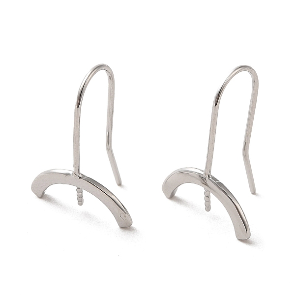 

PandaHall 925 Sterling Silver Stud Earrings Findings, Arch, Platinum, 18x13mm, Pin: 0.7mm Sterling Silver Arch