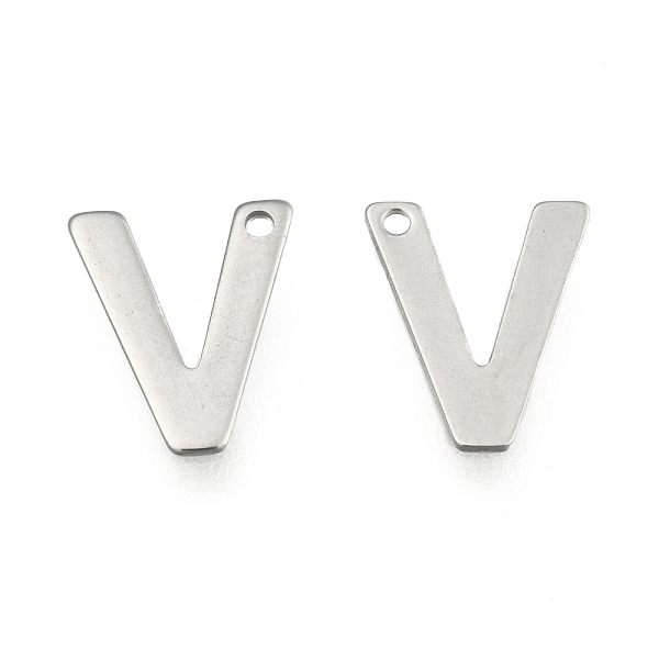 

PandaHall 304 Stainless Steel Letter Charms, Letter.V, 11x9x0.8mm, Hole: 1mm 304 Stainless Steel Letter V