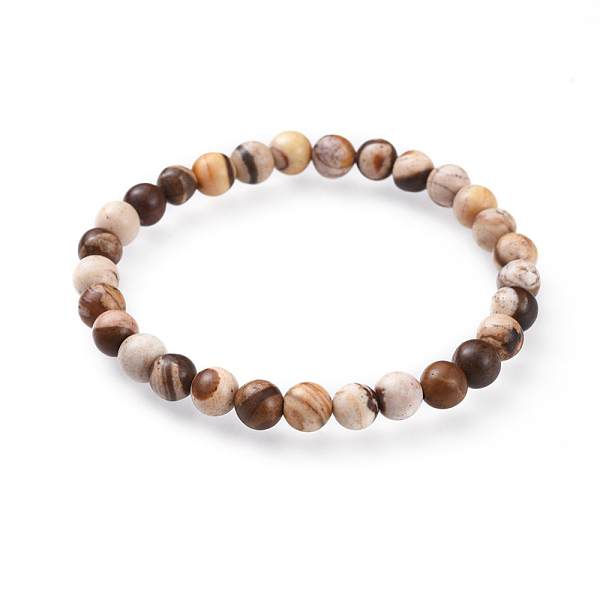 

PandaHall Natural Zebra Jasper Stretch Bracelets, 2 inch(5.2cm) Zebra Jasper